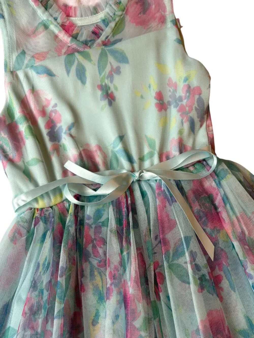 Girls Floral Zunie Dress Size XS